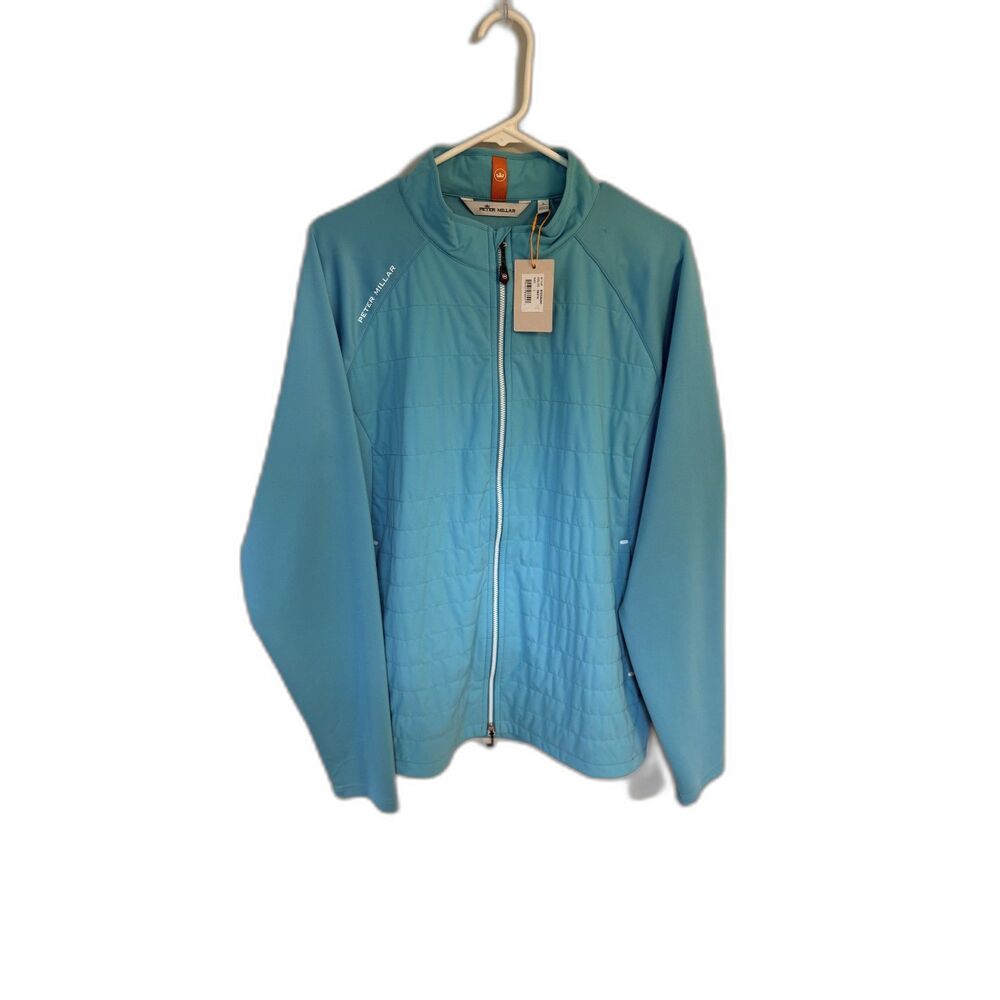 Peter Millar Crown Sport Hyperlight Merge Hybrid Full Zip Jacket Reef Blue L NWT